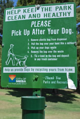 Park sign: Pick Up After Your Dog