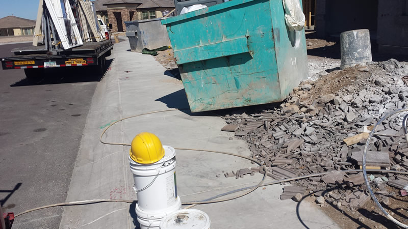 Dumpster on construction site
